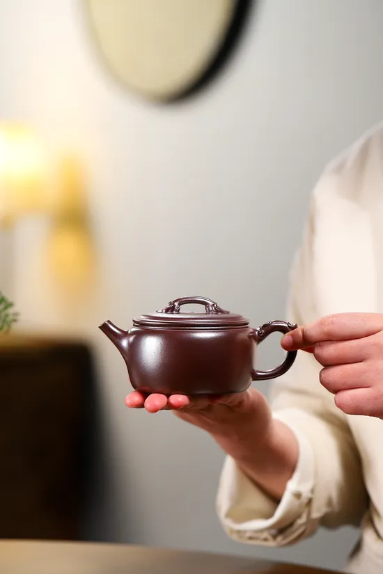 楊鵬老師全手工金龍血紫砂壺150cc漢瓦 2