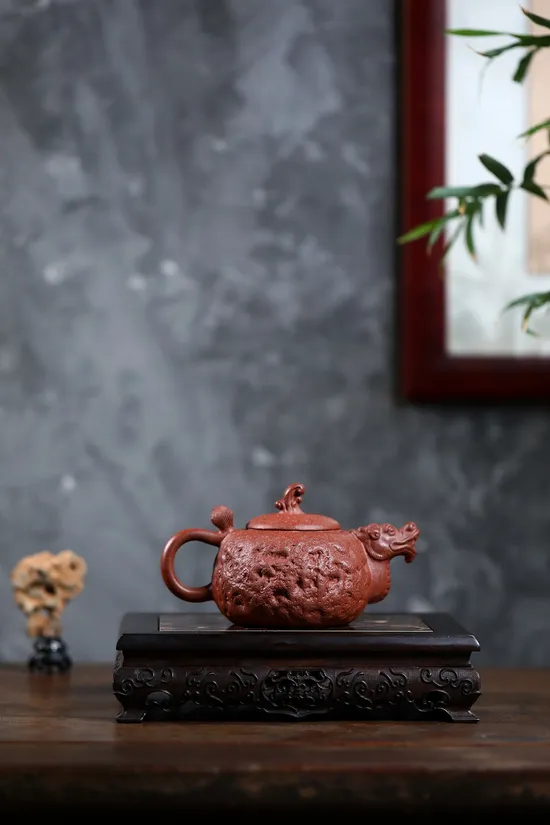 紫砂壺 龍泉供春 紅降坡泥 高工佳作 1