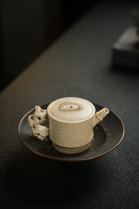 紫砂壺空山石韻套組1080cc 白玉段料獨家設計 2