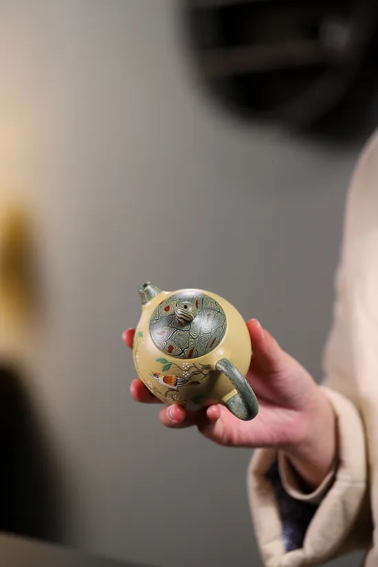 紫砂壺龍蛋套組本山綠泥200cc 1