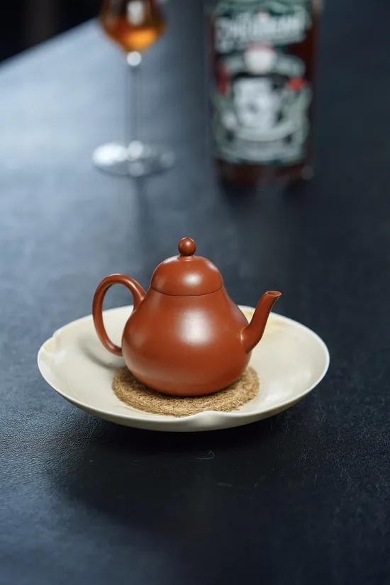 紫砂壺小梨形精工130cc紅皮龍料高品質茶具 1