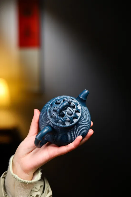 紫砂壺 竹編潘壺 280cc 高品質國藝師楊軍保作品 1