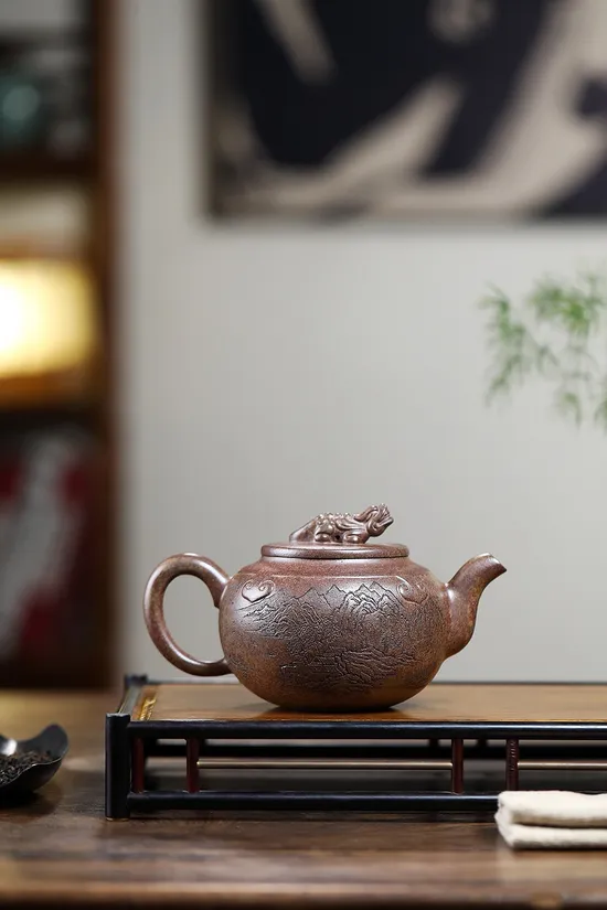 紫砂壺瑞獸佳作 柴燒工藝高工精品 2