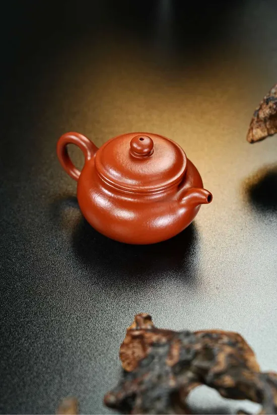 紫砂壺仿古把玩器原礦朱泥100cc 1