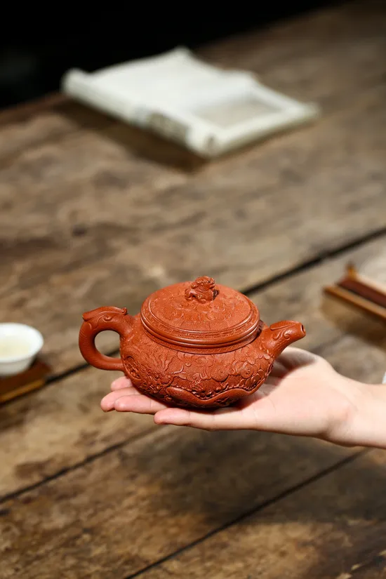 紫砂壺 浮雕仿古 蔣愛英手工製作 高階工藝美術師 2