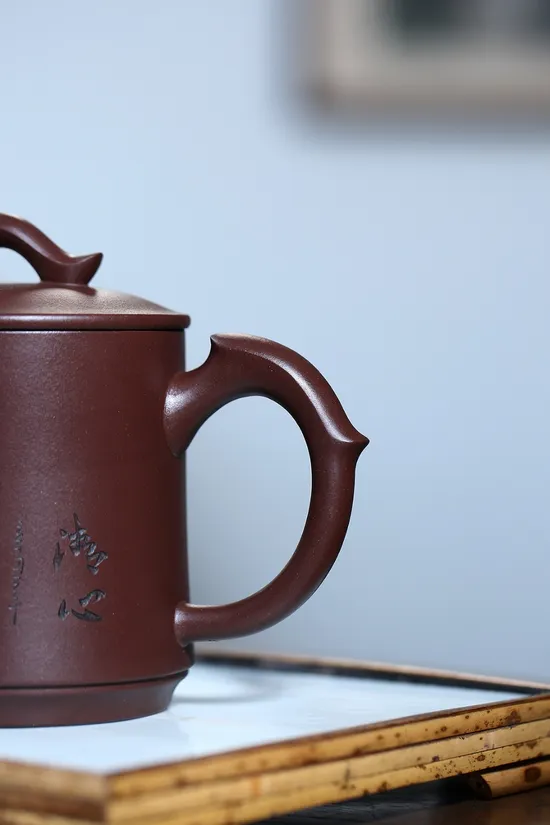 紫砂壺清心蓋杯國工佳作 鮑玉華手工製作 2