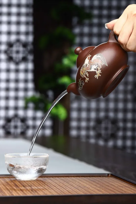 嵌銀紫砂壺 紫泥手工製作 高階工藝師作品 2