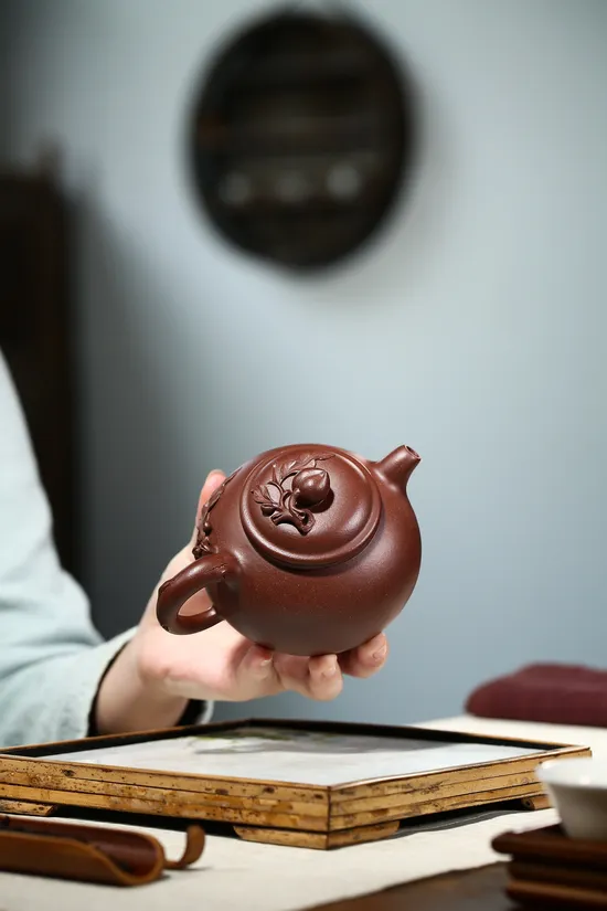 紫砂壺 壽桃 高階工藝師楊軍保 原礦底槽清 2