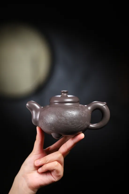 國工楊軍保道洪葫蘆紫砂壺愛馬仕灰300cc 1