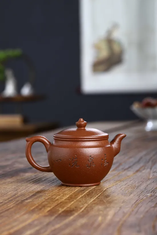 紫砂壺吳國政製 明氏笑櫻 190cc 原礦降坡泥 1