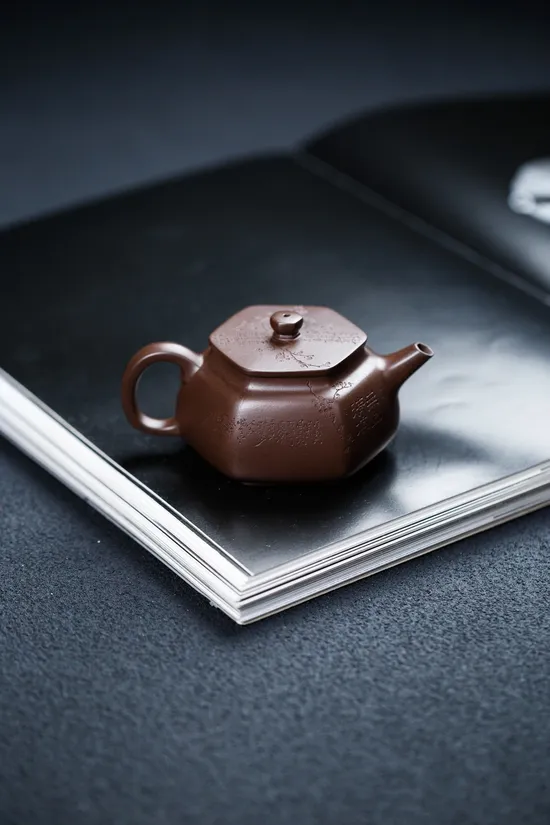 紫砂壺六方玉井小精品150cc原礦老紫泥手工製作 1