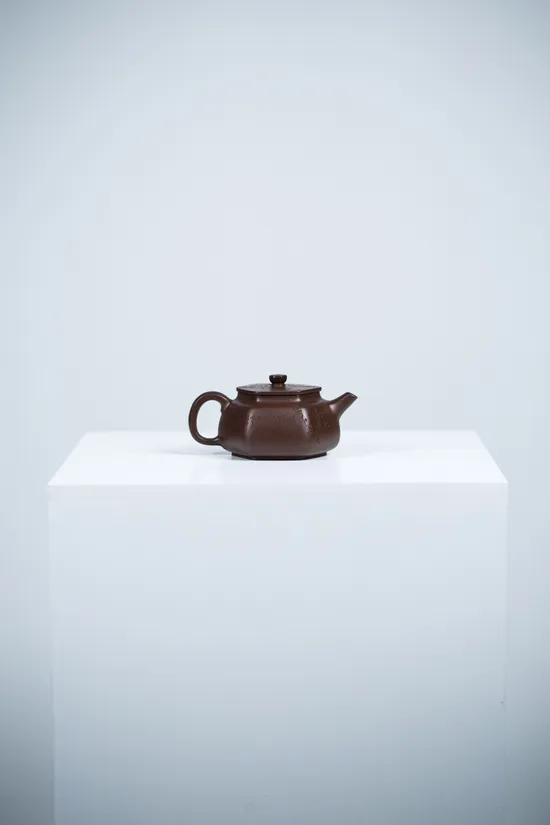 紫砂壺六方玉井小精品150cc原礦老紫泥手工製作 2