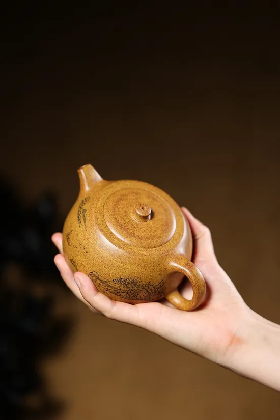 紫砂壺收藏級矮井欄強 黃金砂古龍窯柴燒 1