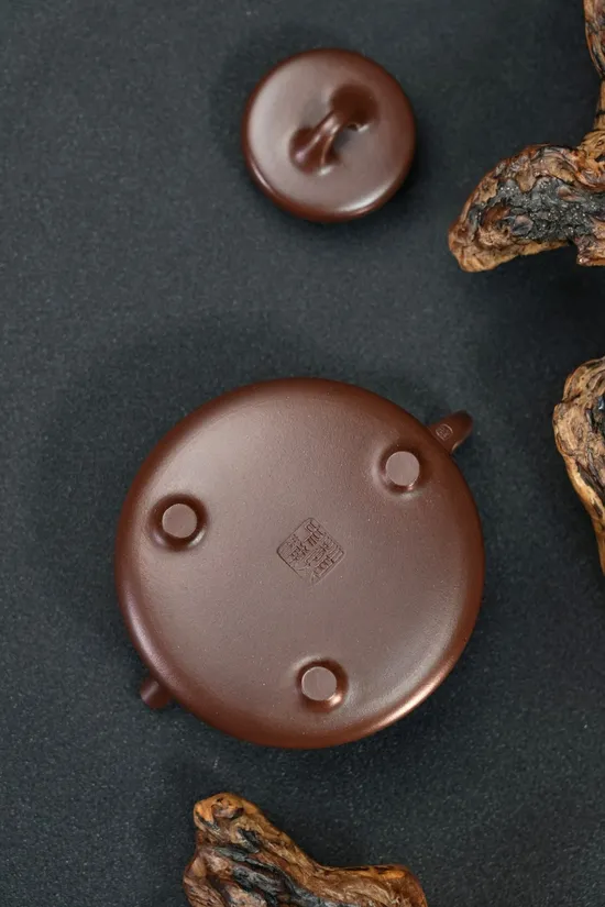 紫砂壺精工實用器【礎瓢】原礦老紫泥200cc14孔 2