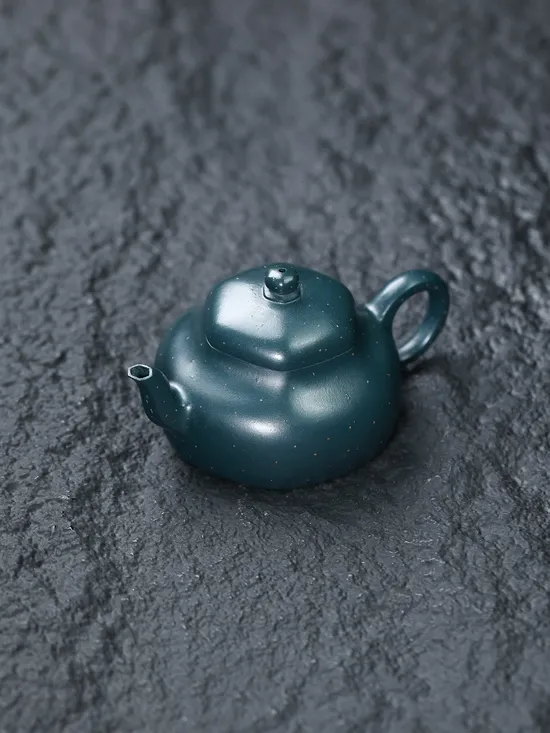 紫砂壺全手工六方曼陀 張心雨140cc頂級蘇門達臘青鋪砂 1