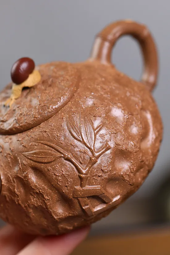 紫砂壺手工製作名家張菊仙竹供春220cc 1