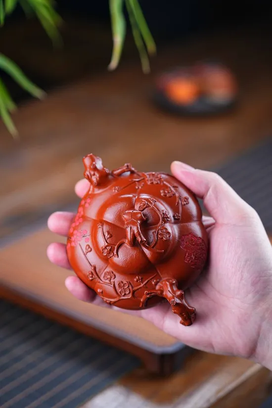 紫砂壺邵方軍上合梅朱泥大紅袍手工製作 1