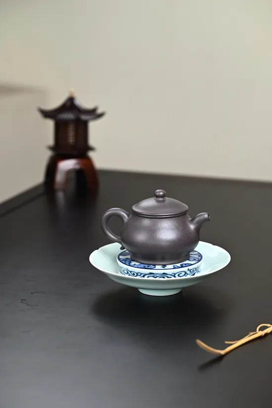 紫砂潘壺精工高溫天青180cc9孔出水 1