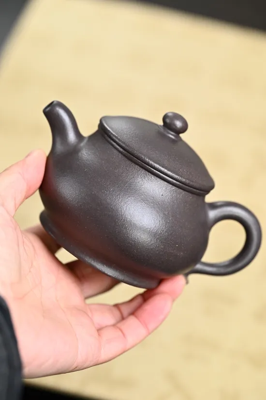 紫砂潘壺精工高溫天青180cc9孔出水 2