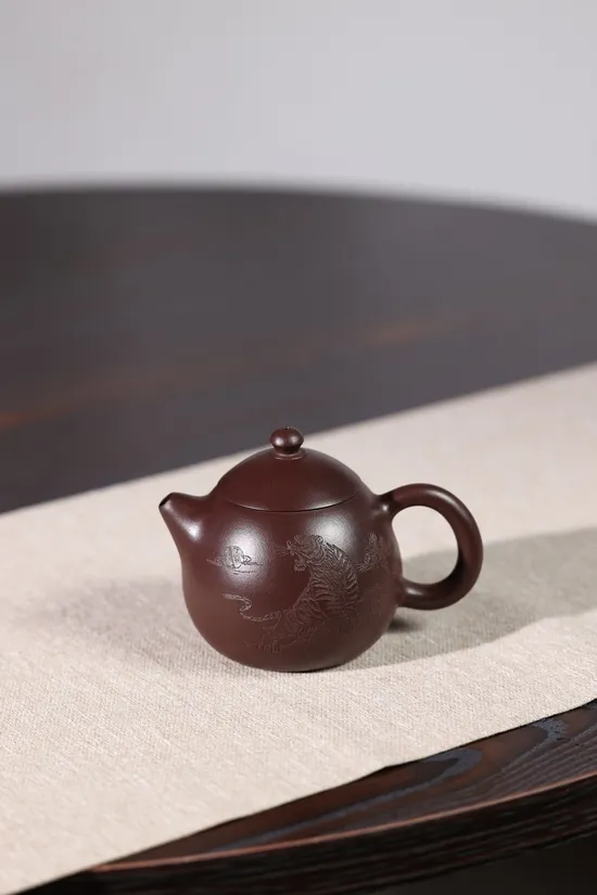 紫砂壺龍蛋強濟人原礦紫泥210cc收藏品 1