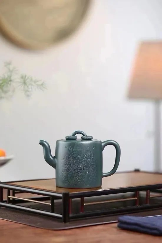 雙圈紫砂壺 綠泥手工製作 茶藝收藏首選 1