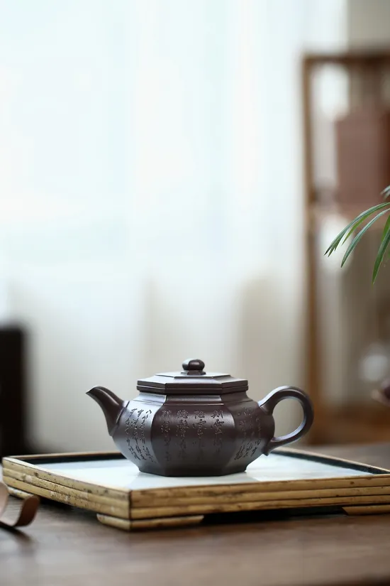 紫砂壺大彬六方手工精品 1