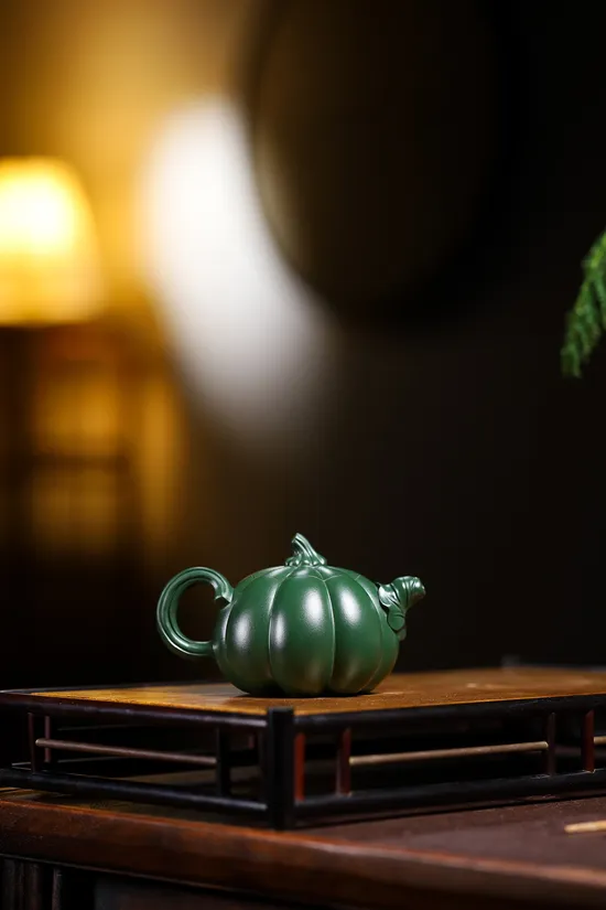 楊鵬全手工南瓜紫砂壺 民國綠泥料 150cc 美壺推薦 1