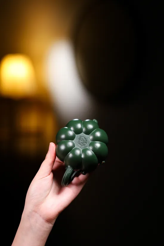 楊鵬全手工南瓜紫砂壺 民國綠泥料 150cc 美壺推薦 2