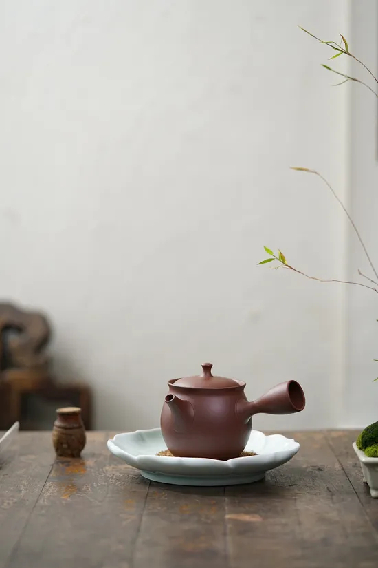 唐羽一式老紫泥260cc球孔紫砂壺 2