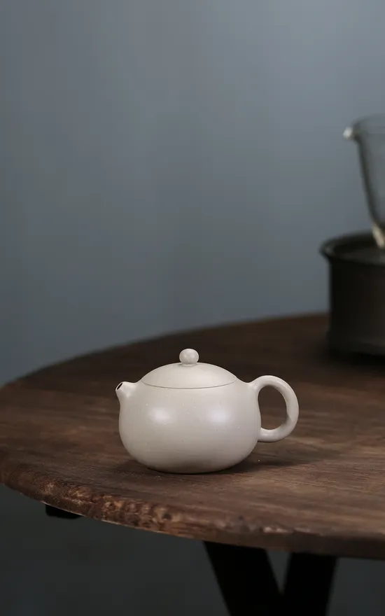 紫砂壺西施象牙白段150cc9孔手工製作 2