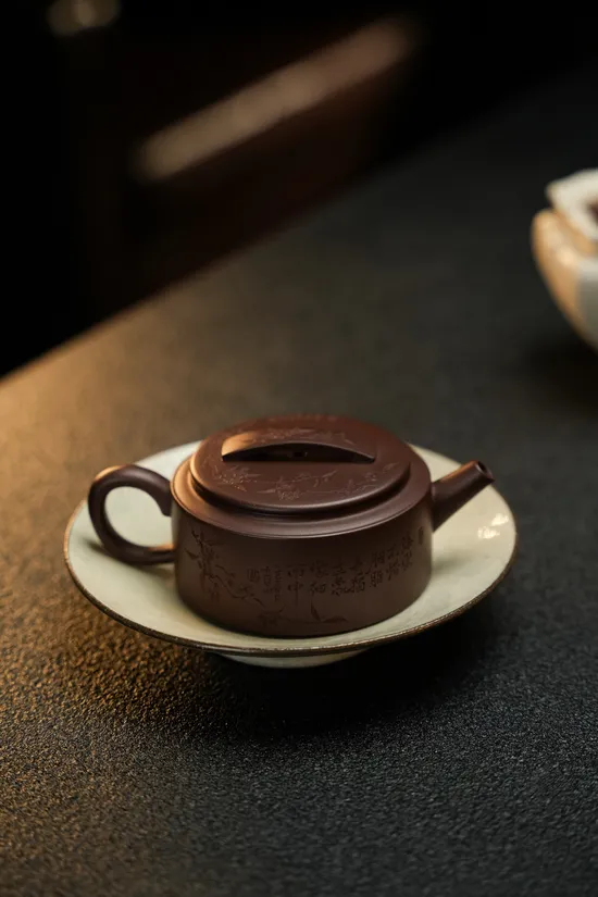 紫砂壺漢瓦小精品150cc老紫料手工製作 2