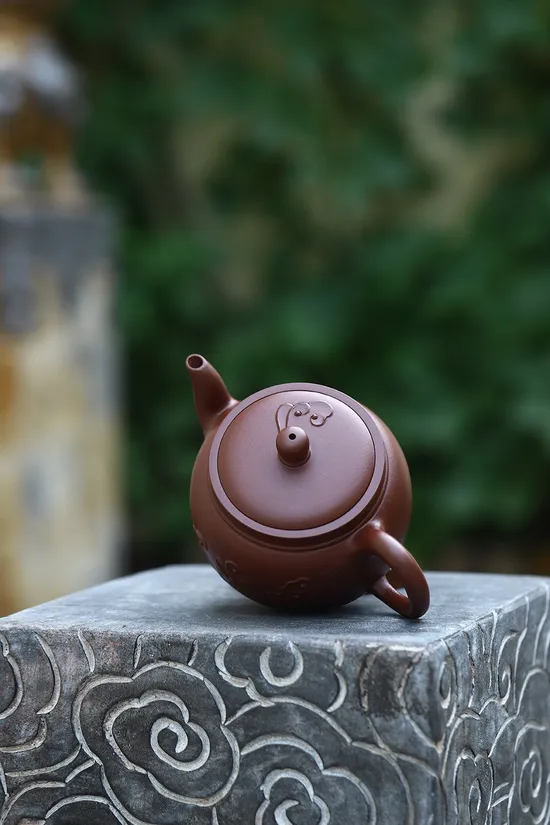 研高鑑藏祥雲紫砂壺手工藝品 2