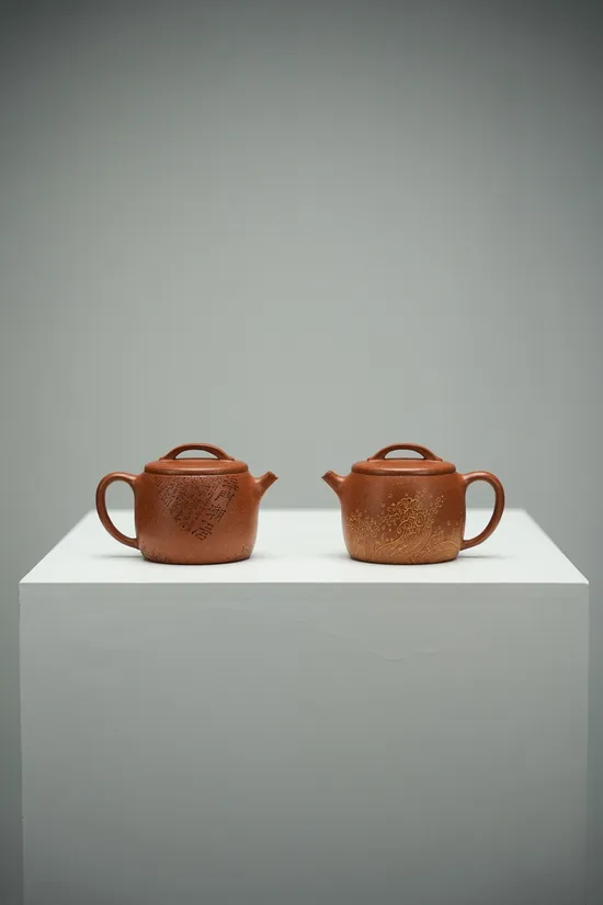 紫砂壺黃降坡料小漢瓦135cc手工製作 1