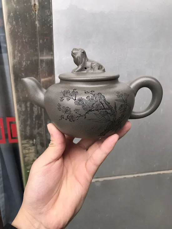 紫砂壺梅香壺雙省大師吳小楣原礦老青段480cc 1