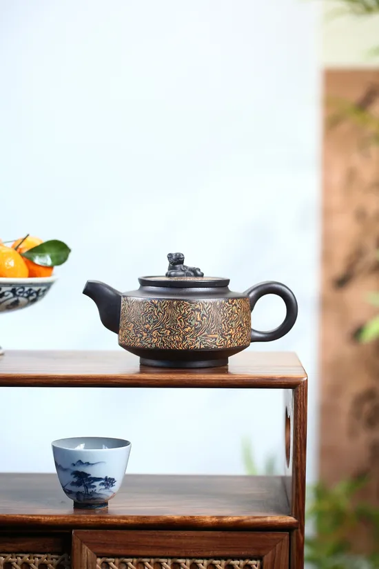 紫砂壺虎虎生威原礦高黑料手工茶具 1