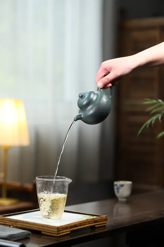 紫砂壺柿圓220cc高工姚華君手作泥料國大師刻繪 1