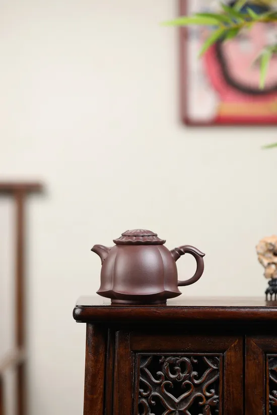 五穀豐登紫砂壺 工藝美術師柯俊芬手作原礦老紫泥 1