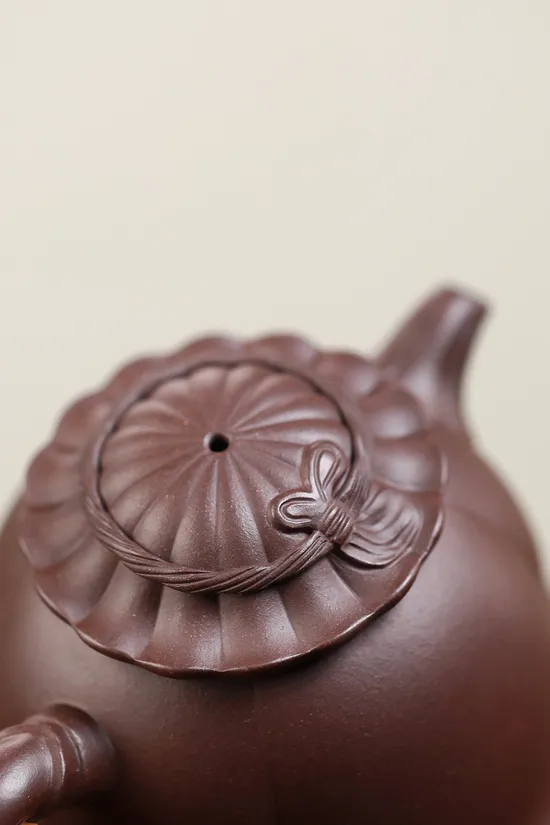 五穀豐登紫砂壺 工藝美術師柯俊芬手作原礦老紫泥 2