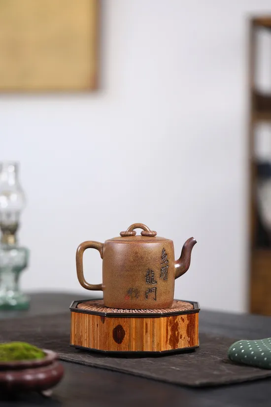 紫砂壺雙圈工藝美術師鮑玉華原礦虎皮金砂高溫退火270cc 2