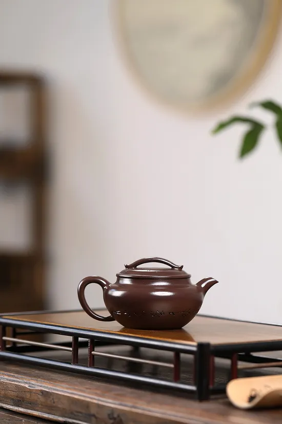 紫砂壺 鮑玉華 藍天藝術 深井老紫泥 壺藝精品 1