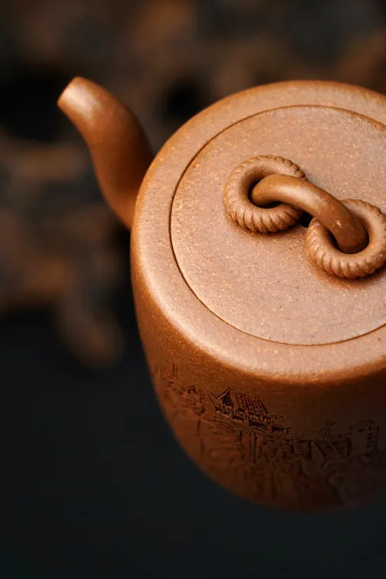 紫砂壺雙圈經典原礦老段泥330cc7孔 2