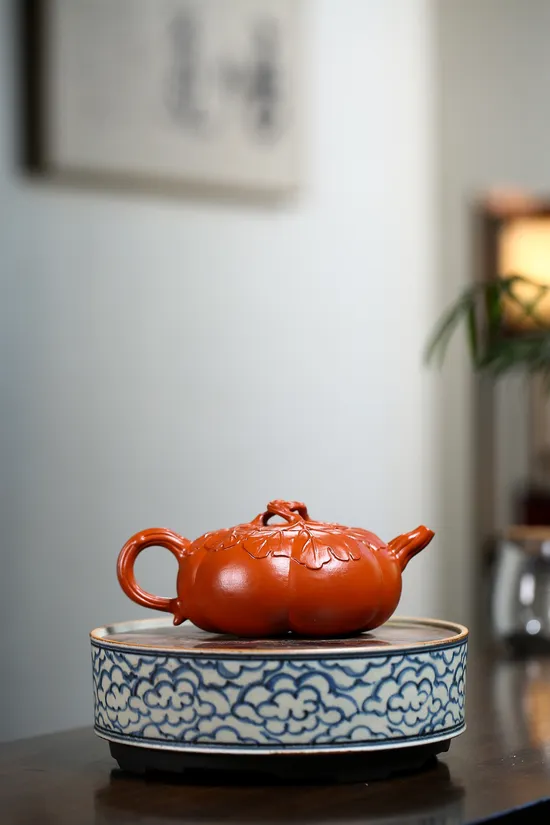 國工精品南瓜套組紫砂壺 260cc 大紅袍手工製作 1