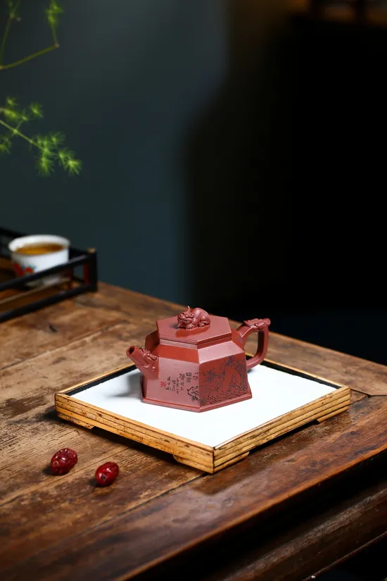 紫砂壺六方龍尊高建中精品收藏 1