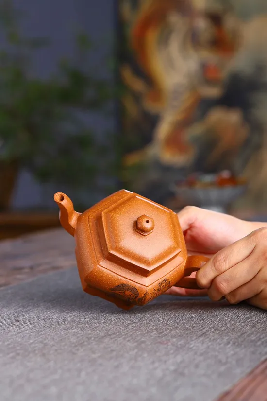 紫砂壺六方宮燈 潘雪鋒手工製作 紫砂藝術收藏 1