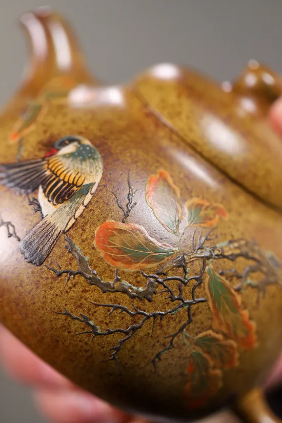 楊軍保紫砂壺乳鼎 黃金段柴燒280cc 工藝美術師製作 1