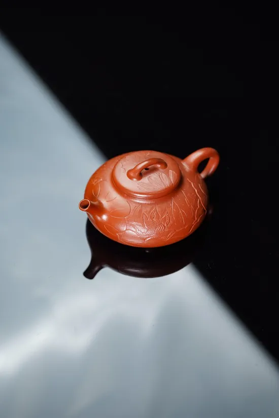 紫砂壺手工製作原礦朱泥隱瓢摹古款 1