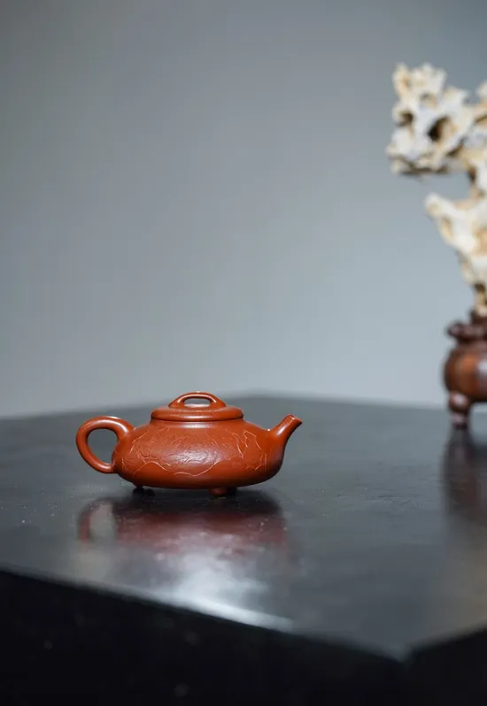 紫砂壺手工製作原礦朱泥隱瓢摹古款 2