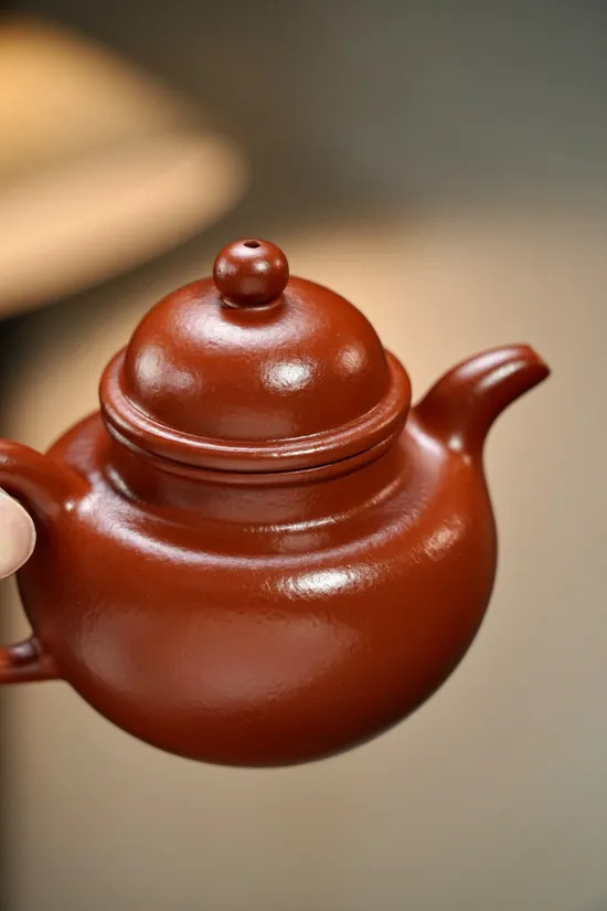 紫砂壺掇球大亨款原礦朱泥240cc9孔 2