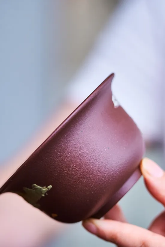 紫砂蓋碗 原礦老紫泥 山水圖 蔣榮生老師手工製作 2