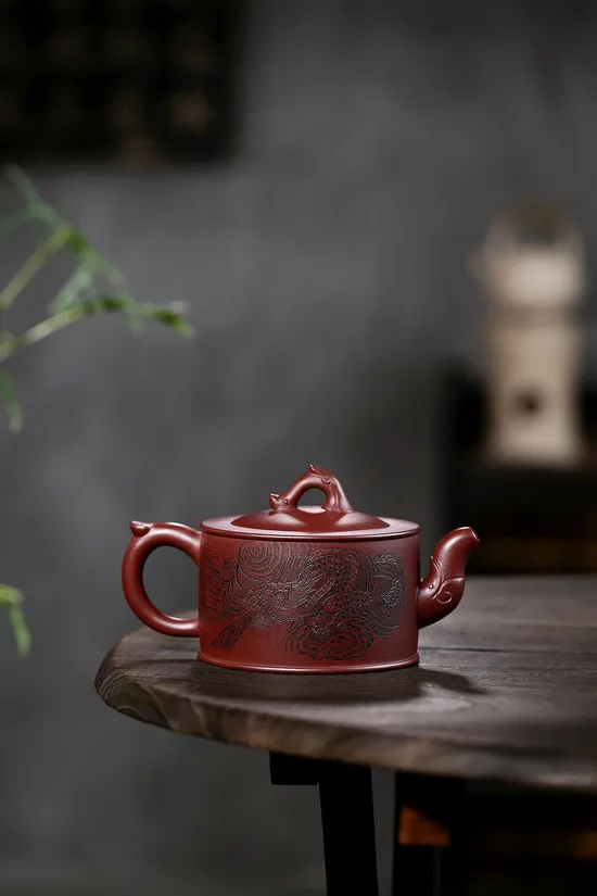 紫砂壺龍行天下 玫紅泥高品質手工製作 1